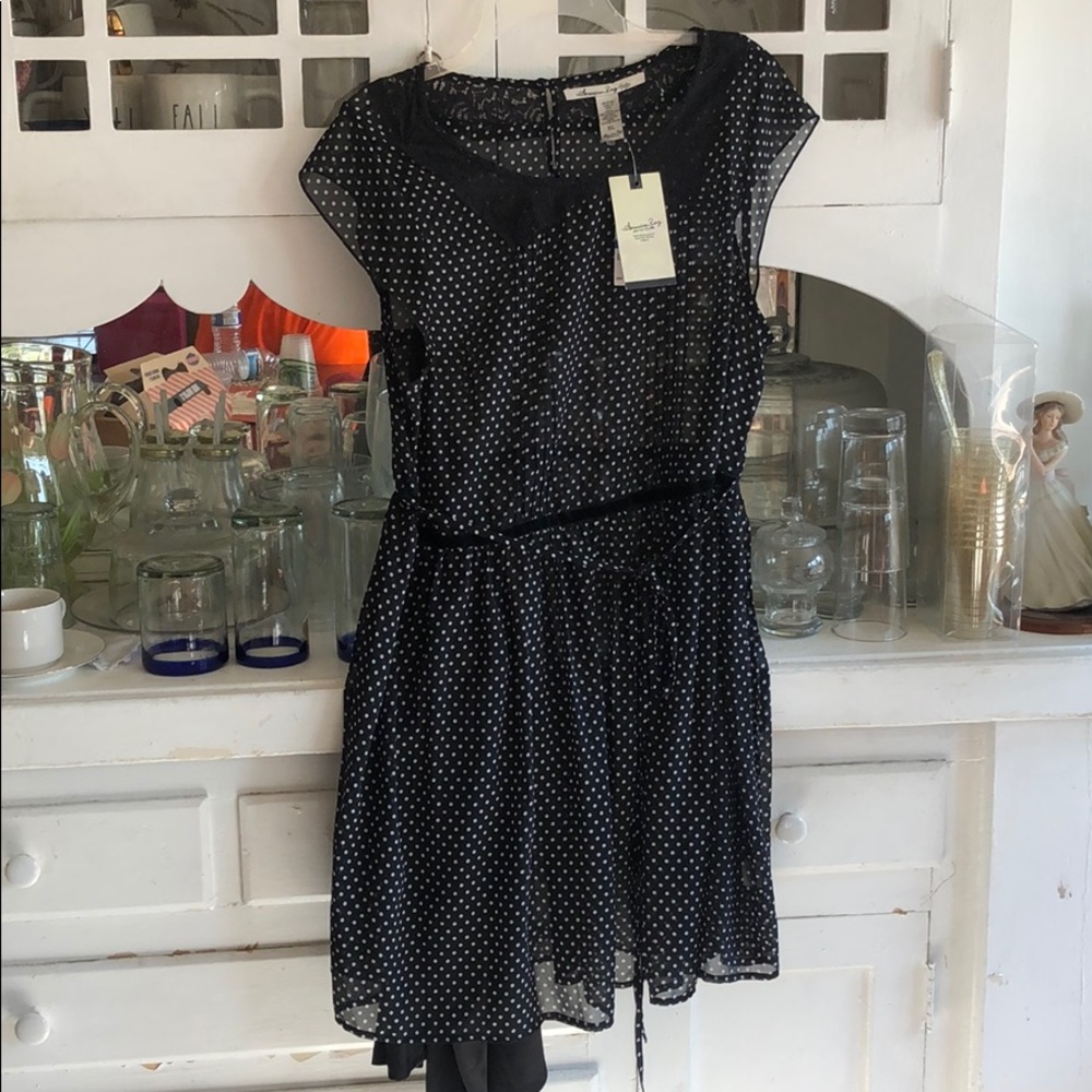 Women’s black and white polka dot dress